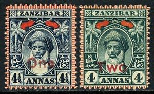 Zanzibar #95-96 Mint Hinged Surcharges from 1904