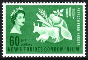 New Hebrides,British 93,MNH.FAO.Freedom from Hunger campaign.Protein Food,1963