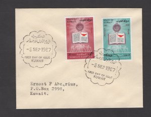 Kuwait #368-69  (1967 Arab League set) VF FDC,  small cover locally mailed