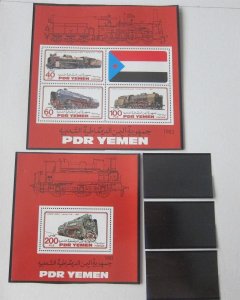 Yemen 1983 Sc 305-6 Train MNH