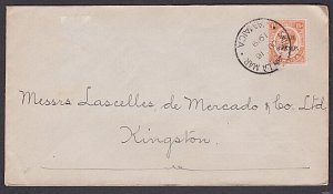 JAMAICA 1919 cover 1½d War Tax ex SAVANNAH LA MAR..........................A1501 