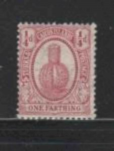 TURKS & CAICOS ISLANDS #36 1921 1/4p TURKS HEAD CACTUS MINT VF LH O.G a