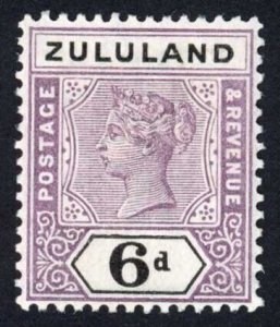 Zululand 1894-6 SG.24 6d dull mauve and black VFM cat 22 pounds