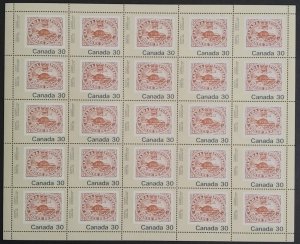 Canada 909 Sheet Pane Field Stock VF MNH