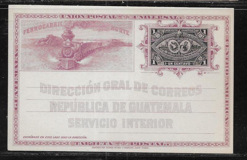 Guatemala Postal Stationery Postcard H&G 7 Mint