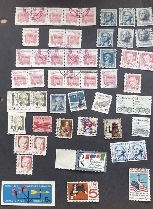 US Used Mixture all 5c selection  Good condition 105 stamps FREE SHIPPING