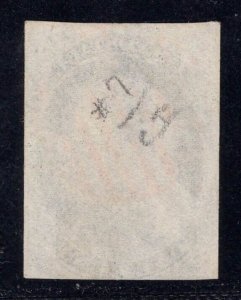 MOMEN: US STAMPS #7 IMPERF RED GRID USED SOUND $170++ LOT #87231*