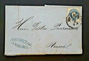 1863 Vienna Austria To Neusohl Slovakia Purchase List Cornides & Company Cover
