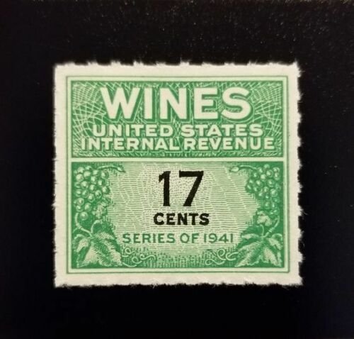 1951 17c U.S. Internal Revenue, Cordial & Wine, Green Scott RE186 Mint NH