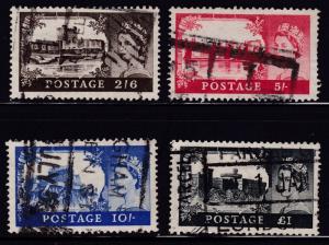 Great Britain 1955 QEII High Value Castles (4)   F/VF/Used(*)