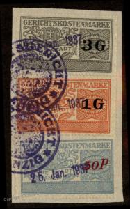 Danzig Poland Germany 3G 1G 50P Gerichtskostenmarke Court Fee Revenue Stam 90953