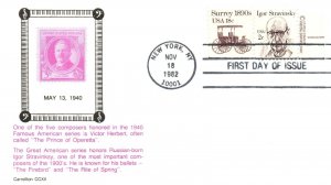 1982 FDC - May 13, 1940, Prince of Operetta - Carrolton Cachet - F25081