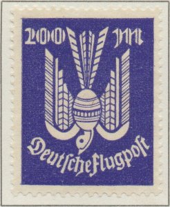 Germany Deutsche Flugpost Air post Airmail 200 Mk Weimar Republic stamp Mi267