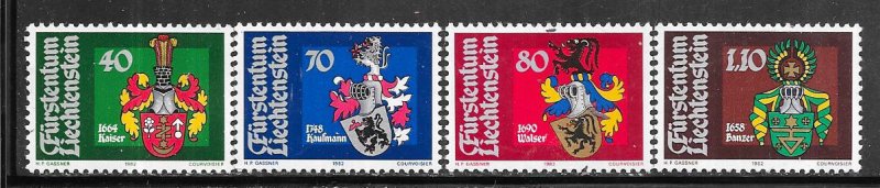 Liechtenstein #729-732  Coat of Arms (MNH)  CV $2.60