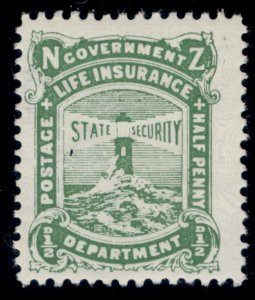 NEW ZEALAND GV SG L24, ½d green, NH MINT. Cat £24.