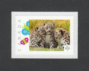 SNOW LEOPARD CUBS = wild cat = Picture Postage stamp MNH Canada 2014  p5-b4/1