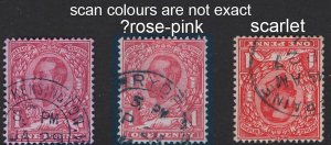 GB 1911 1d die 1b watermark crown very fine used cds in carmine, possibly