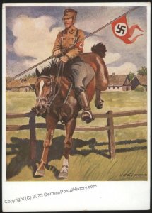 3rd Reich Germany 1931 SA Rider Nr78B Verlag Bildkunst Albert Reich Bisch 111478