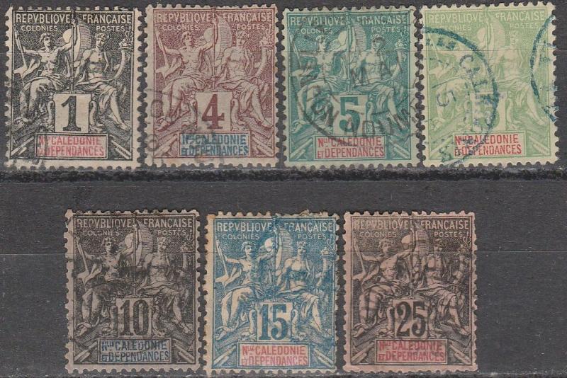 New Caledonia #40, 42-5,47, 50   F-VF Used CV $22.25 (A16570)