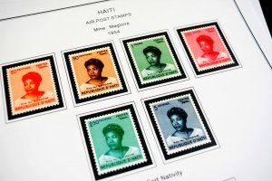COLOR PRINTED HAITI 1881-1957 STAMP ALBUM PAGES (60 illustrated pages)
