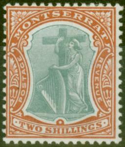 Montserrat 1903 2s Green & Brown-Orange SG21 Fresh & Fine Lightly Mtd Mint