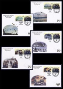 GUINEA STAMPS 2001 UN WWII WW2 WAR SET OF 5 MAXIMUM CARD GOLD PRINTING VF
