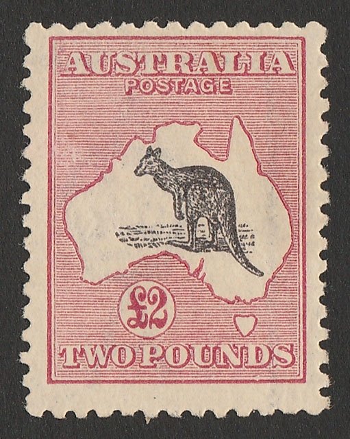 AUSTRALIA 1915 Kangaroo £2 3rd wmk unlisted variety SG 45b. ACSC 56C cat $6500++ 