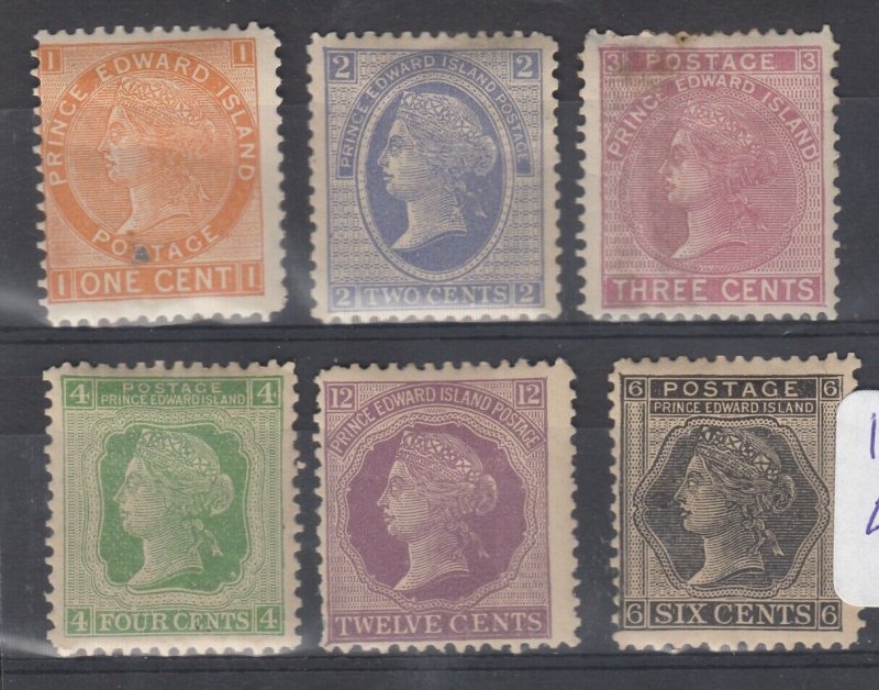 Prince Edward Island QV 1872 Set Of 6 MH J8133