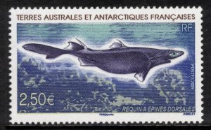 FRENCH ANTARCTIC 2009 Shark with Dorsal Spines; Scott 415, Yvert 525; MNH