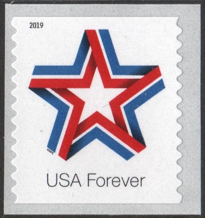 NEW ISSUE (55¢) Star Ribbon Coil Single (2019) SA