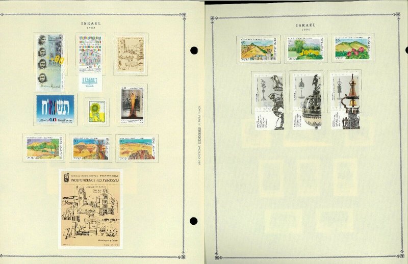 Israel 1948-1999 M & U Hinged on Scott International Pages