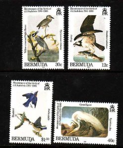 Bermuda-Sc#465-8- id9-unused NH set-Birds-Audubon-1985-