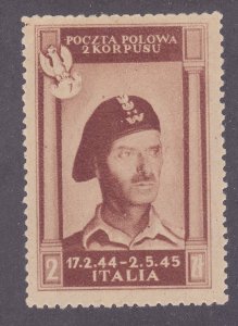 Italy - Polish Corps Mint OG Sassone #8 General Anders Issue VF-XF