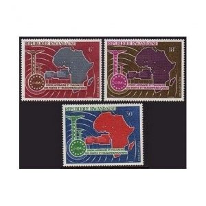 Rwanda C1-C3,MNH.Mi 240-242. African Postal Union APU-1967. Map, Communications.