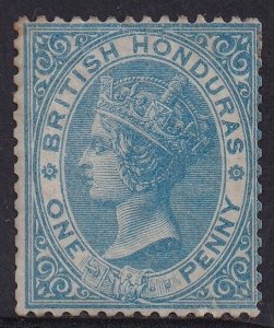 BRITISH HONDURAS 1865 QV 1D NO WMK PERF 14