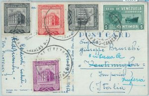 86131 - VENEZUELA - POSTAL HISTORY -  Nice franking on POSTCARD ro ITALY 1955 