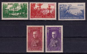 Monaco 1937 - Louis II/Exotic Gardens M-XF-NH Suberb set # B19-23 YT135-139