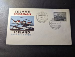 1957 Iceland Souvenir First Day Cover FDC Rekjavik Utgafudagur