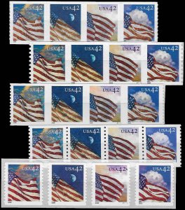 PCBstamps  US #4228/4247a Strip $8.40(20x42c)US 2008 Flags Set, MNH, (5)