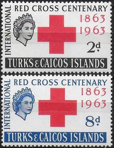 1963 Turks and Caicos Cross Centenary 2v. MNH SG n. 255/56
