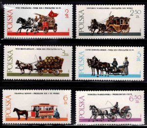 Poland Scott 2425-2430 MNH** Horse Drawn Vehicle stamp set