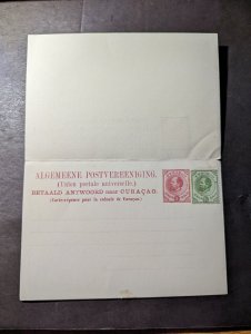 Mint Netherlands Dutch Curacao Postal Stationery Postcard and Reply Card Franked