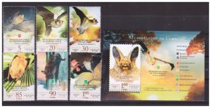 2019 BATS set of 6 values+s/s MNH