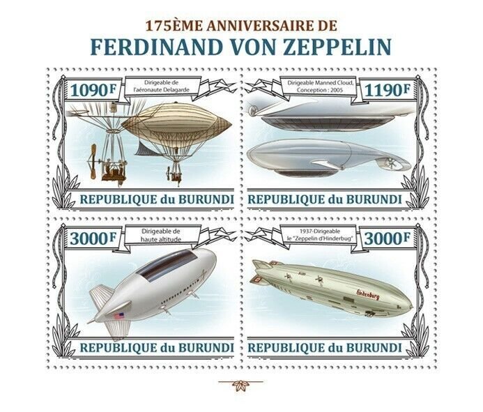 BURUNDI 2013 - Ferdinand Von Zeppelin M/S. Official issues.