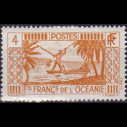 FR.POLYNESIA 1934 - Scott# 83 Fishing 4c LH