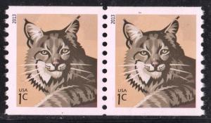 SC#4802 1¢ Bobcat Coil Pair (2013) MNH