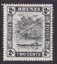 Brunei-Sc#63- id8-unused og NH 2c River Scene-Canoes-1951-any rainbow coloring