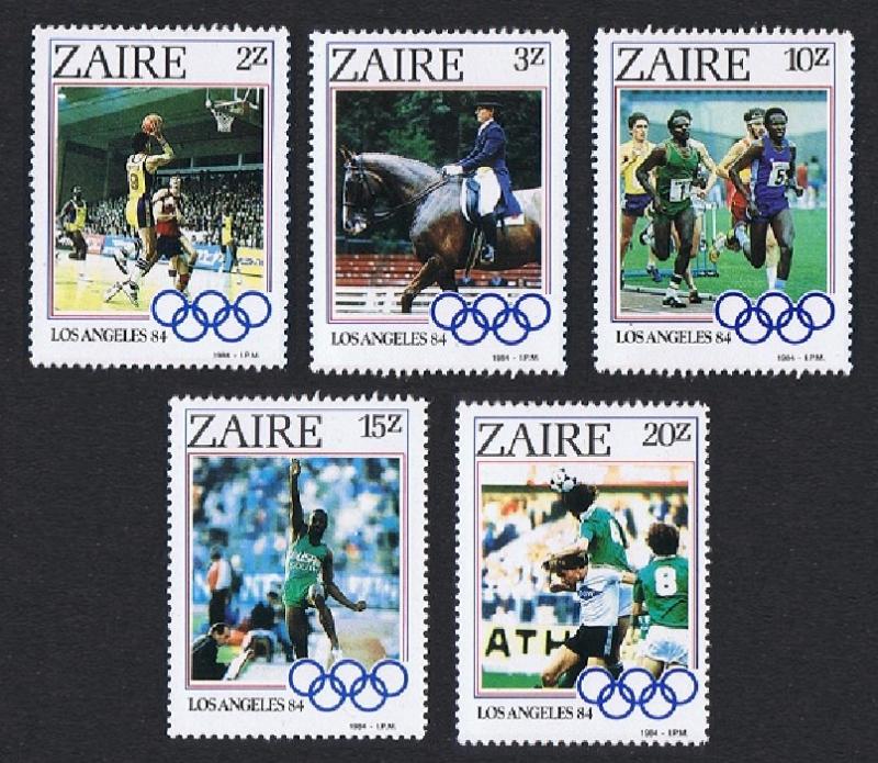 Zaire Olympic Games Los Angeles 4v SG#1195-1199 SC#1154-1158