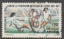 MEXICO C534, 50th Anniversary Soccer Federation. USED SINGLE. VF. (634)