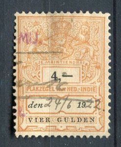 NETHERLAND INDIES; Early 1900s classic Revenue issue used 4G. value